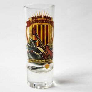 Hard Rock Cafe BARCELONA Shot Glass Guitar Weighted Base